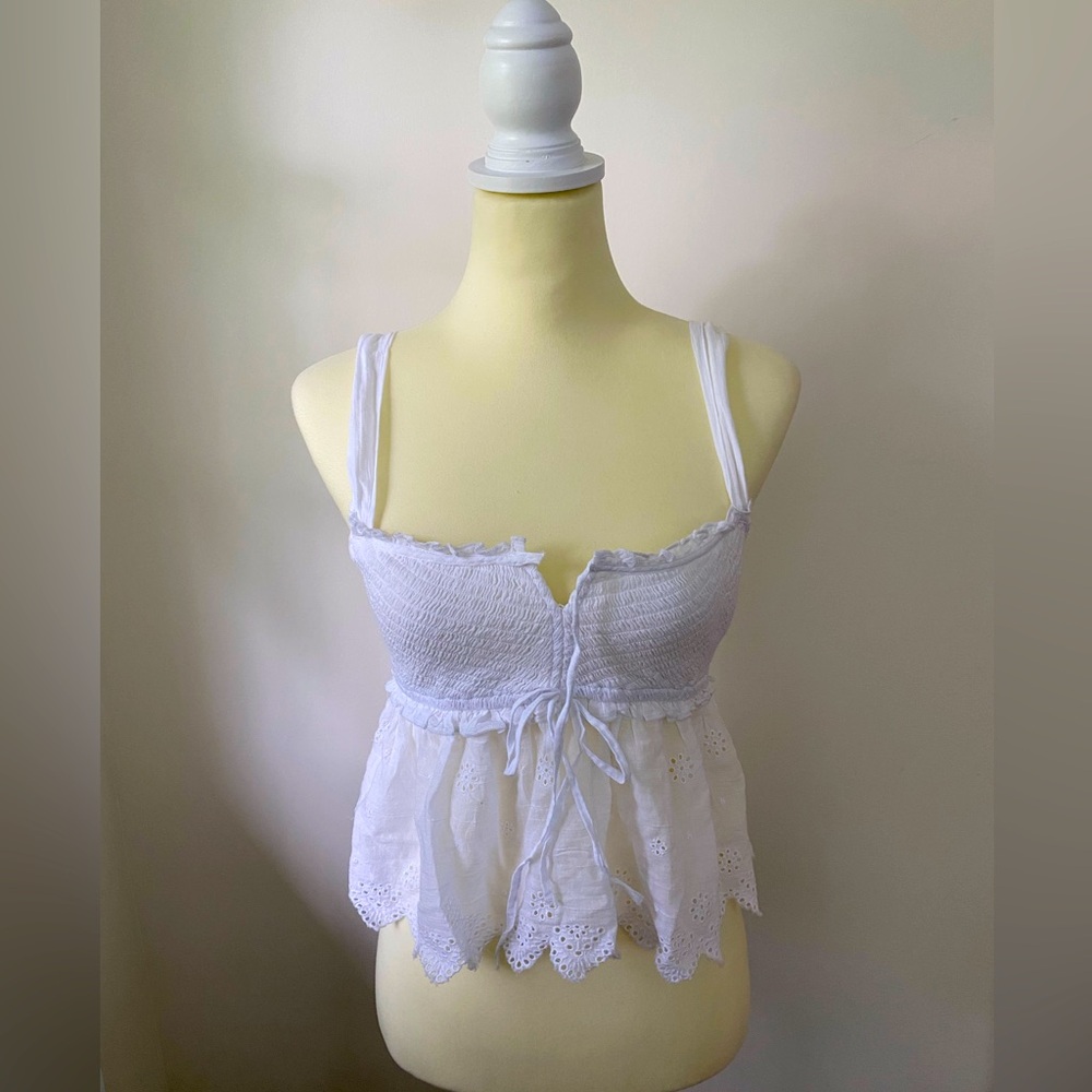 FLAWED White Eyelet Top
